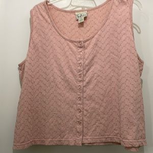 Tantrums Mauve knit eyelet sleeveless shirt. Size 3X